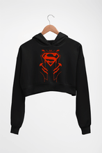 Load image into Gallery viewer, Superman Superhero Crop HOODIE FOR WOMEN-Black-Ektarfa.online
