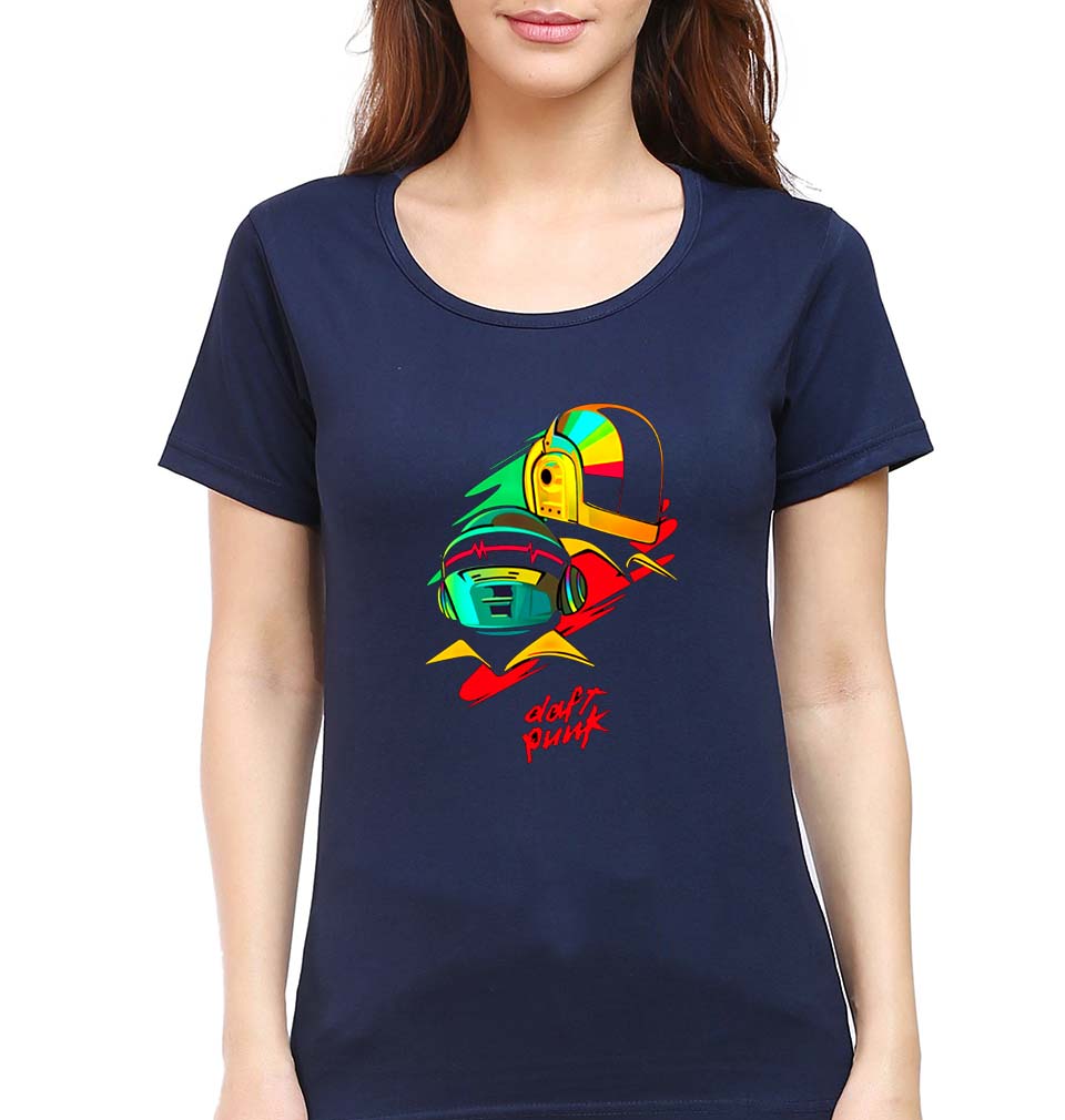 Daft Punk T-Shirt for Women-Navy Blue-Ektarfa.online