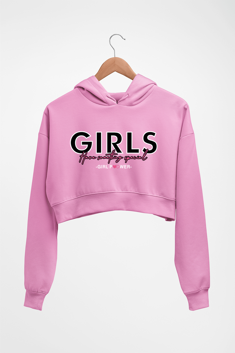 Gym Girl Power Crop HOODIE FOR WOMEN-Light Baby Pink-Ektarfa.online