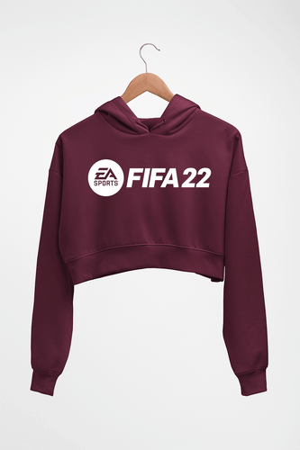 Fifa 22 Crop HOODIE FOR WOMEN-Maroon-Ektarfa.online