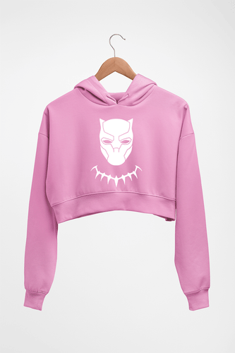 Black Panther Superhero Crop HOODIE FOR WOMEN-Light Baby Pink-Ektarfa.online