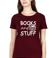 Load image into Gallery viewer, Books T-Shirt for Women-Maroon-Ektarfa.online
