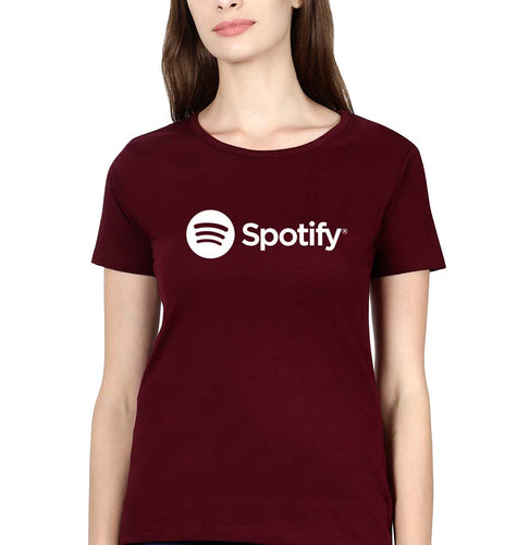 Spotify T-Shirt for Women-Maroon-Ektarfa.online
