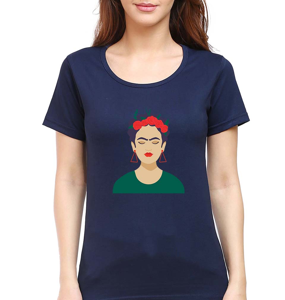 Frida Kahlo T-Shirt for Women-Navy Blue-Ektarfa.online