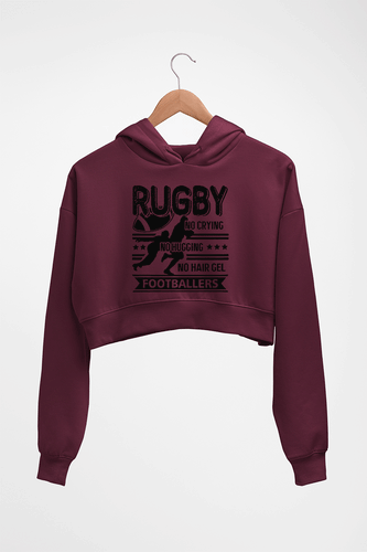 Rugby Crop HOODIE FOR WOMEN-Maroon-Ektarfa.online