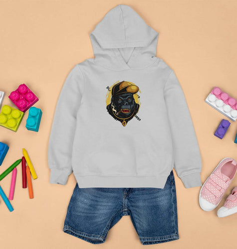 Hip Hop Gorilla Kids Hoodie for Boy/Girl-GREY-Ektarfa.online