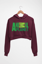 Load image into Gallery viewer, Animal Planet Crop HOODIE FOR WOMEN-Maroon-Ektarfa.online
