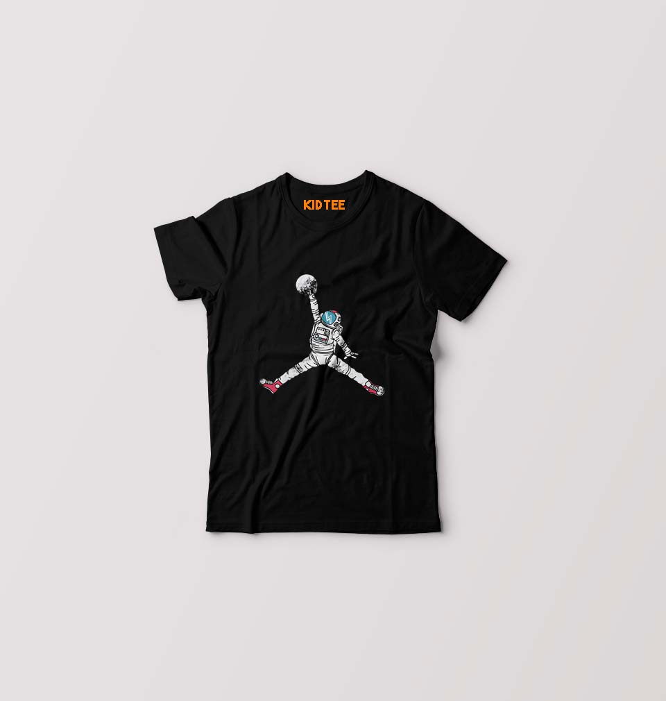 Jorden Space Dunk Kids T-Shirt for Boy/Girl-Black-Ektarfa.online