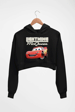 Load image into Gallery viewer, Lightning McQueen Crop HOODIE FOR WOMEN-Black-Ektarfa.online
