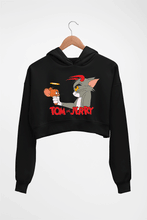 Load image into Gallery viewer, Tom and Jerry Crop HOODIE FOR WOMEN-Black-Ektarfa.online
