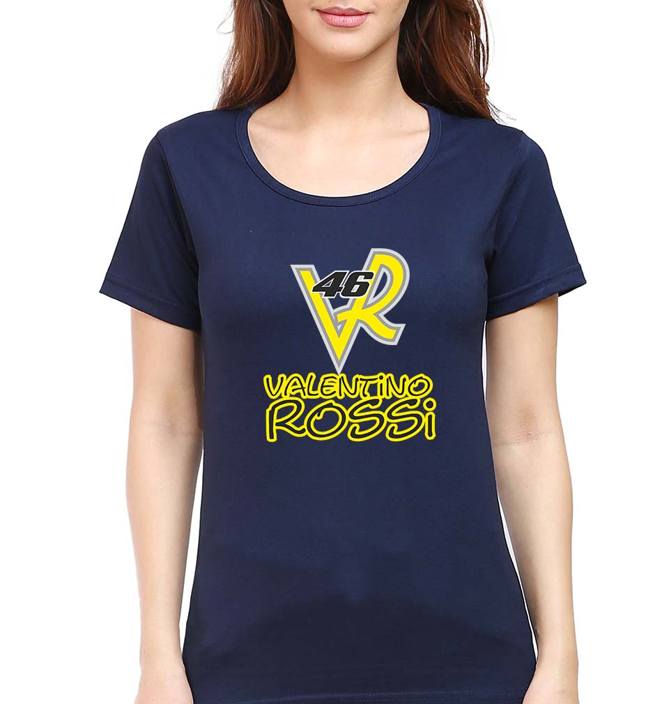 Valentino Rossi(VR 46) T-Shirt for Women-Navy Blue-Ektarfa.online