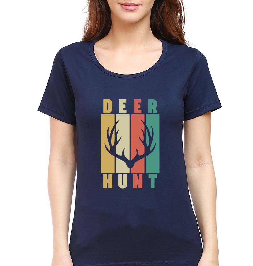Deer T-Shirt for Women-Navy Blue-Ektarfa.online