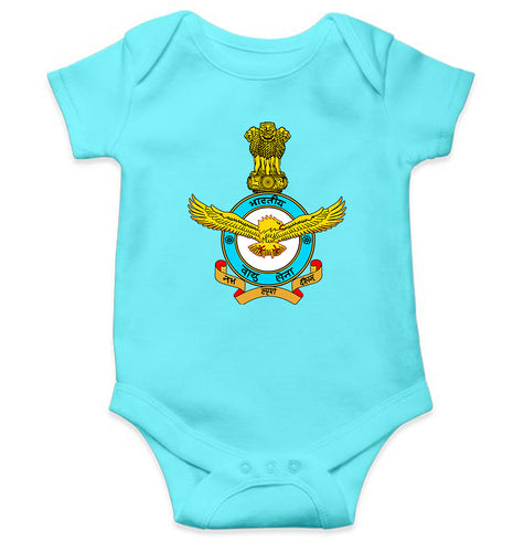 Indian Air Force Army Kids Romper Kids Romper For Baby Boy/Girl-0-5 Months(18 Inches)-Sky Blue-Ektarfa.online