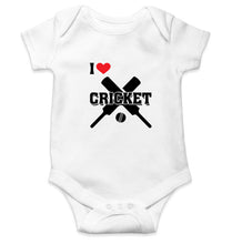 Load image into Gallery viewer, I Love Cricket Kids Romper For Baby Boy/Girl-0-5 Months(18 Inches)-White-Ektarfa.online
