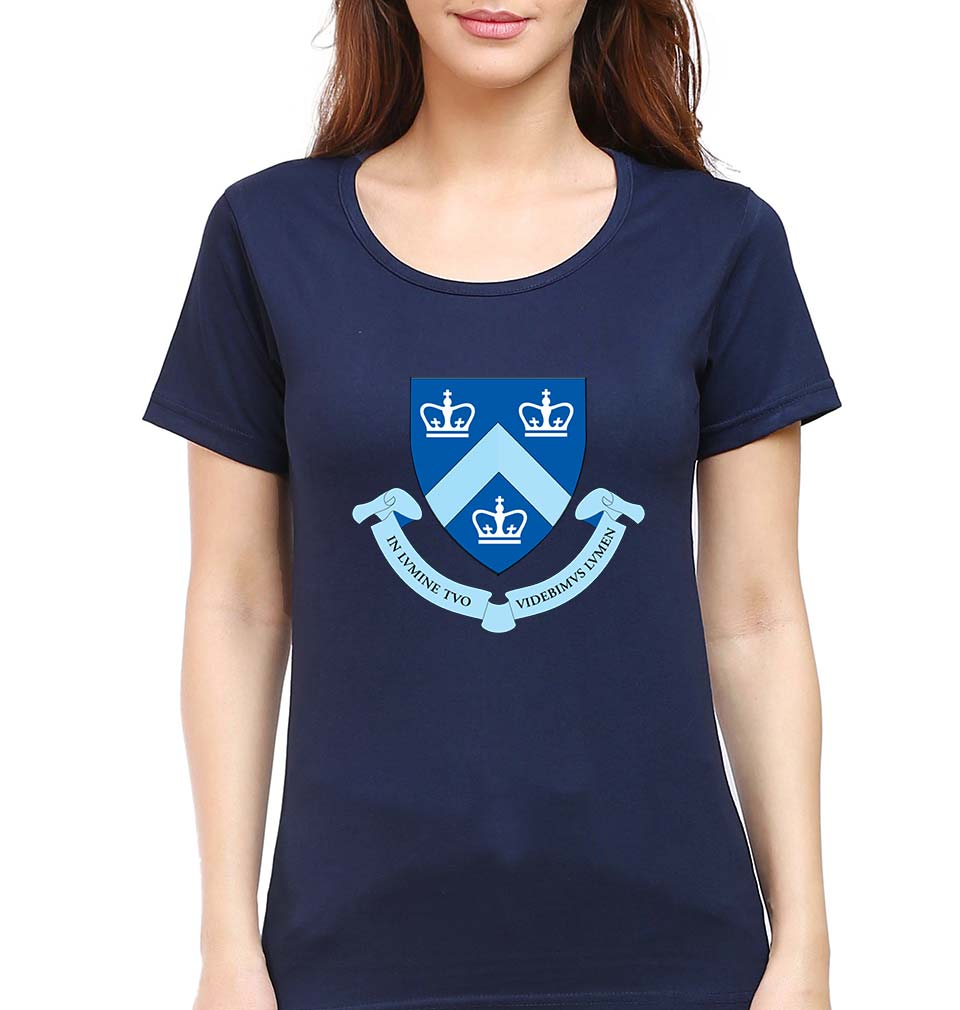 Columbia University T-Shirt for Women-Navy Blue-Ektarfa.online