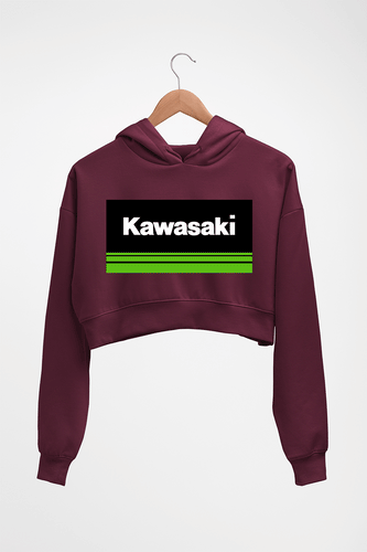 Kawasaki Crop HOODIE FOR WOMEN-Maroon-Ektarfa.online