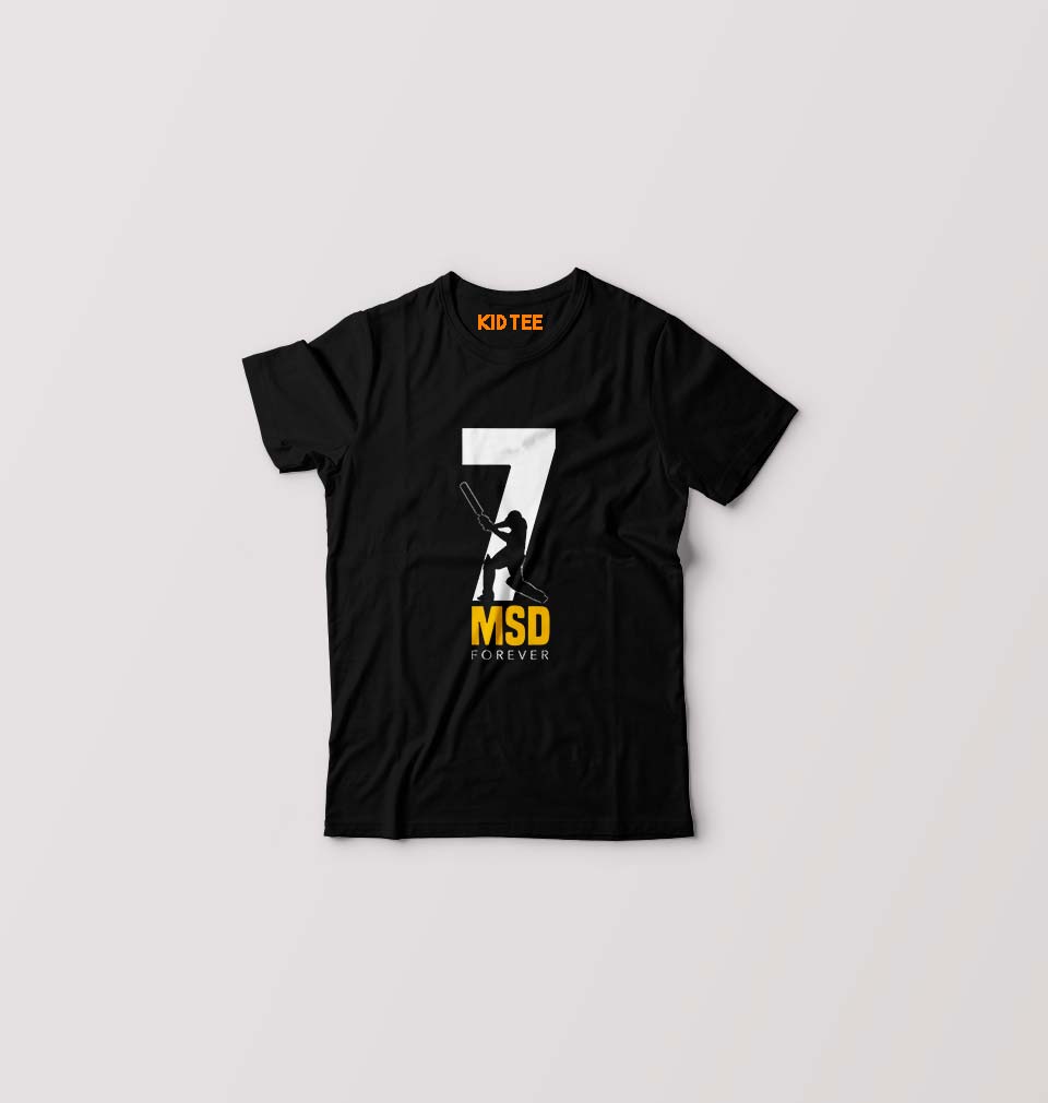 MS Dhoni (MSD) T-Shirt for Boy/Girl-Black-Ektarfa.online