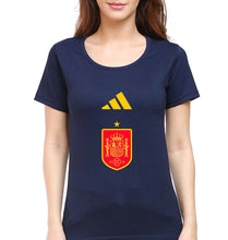Load image into Gallery viewer, Spain Football T-Shirt for Women-Navy Blue-Ektarfa.online
