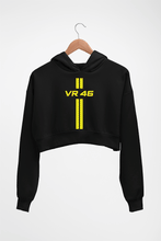 Load image into Gallery viewer, Valentino Rossi(VR 46) Crop HOODIE FOR WOMEN-Black-Ektarfa.online
