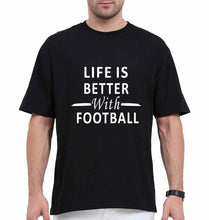 Load image into Gallery viewer, Life Football Oversized T-Shirt for Men-Black-Ektarfa.online
