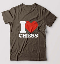 Load image into Gallery viewer, I Love Chess T-Shirt for Men-Olive Green-Ektarfa.online
