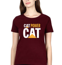 Load image into Gallery viewer, Cat Power T-Shirt for Women-Maroon-Ektarfa.online
