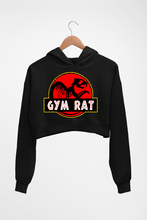 Load image into Gallery viewer, Gym Rat Crop HOODIE FOR WOMEN-Black-Ektarfa.online
