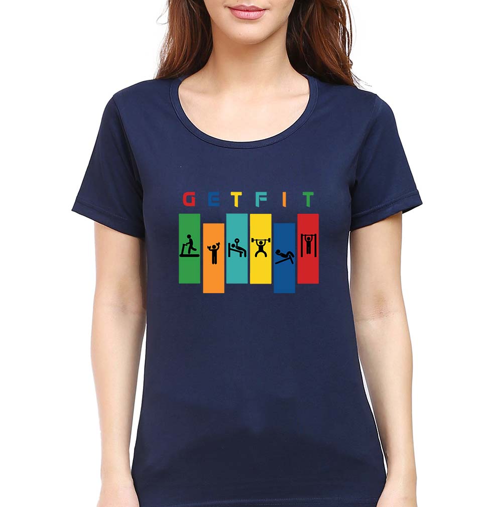 Gym T-Shirt for Women-Navy Blue-Ektarfa.online