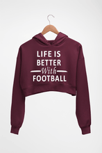 Load image into Gallery viewer, Life Football Crop HOODIE FOR WOMEN-Maroon-Ektarfa.online
