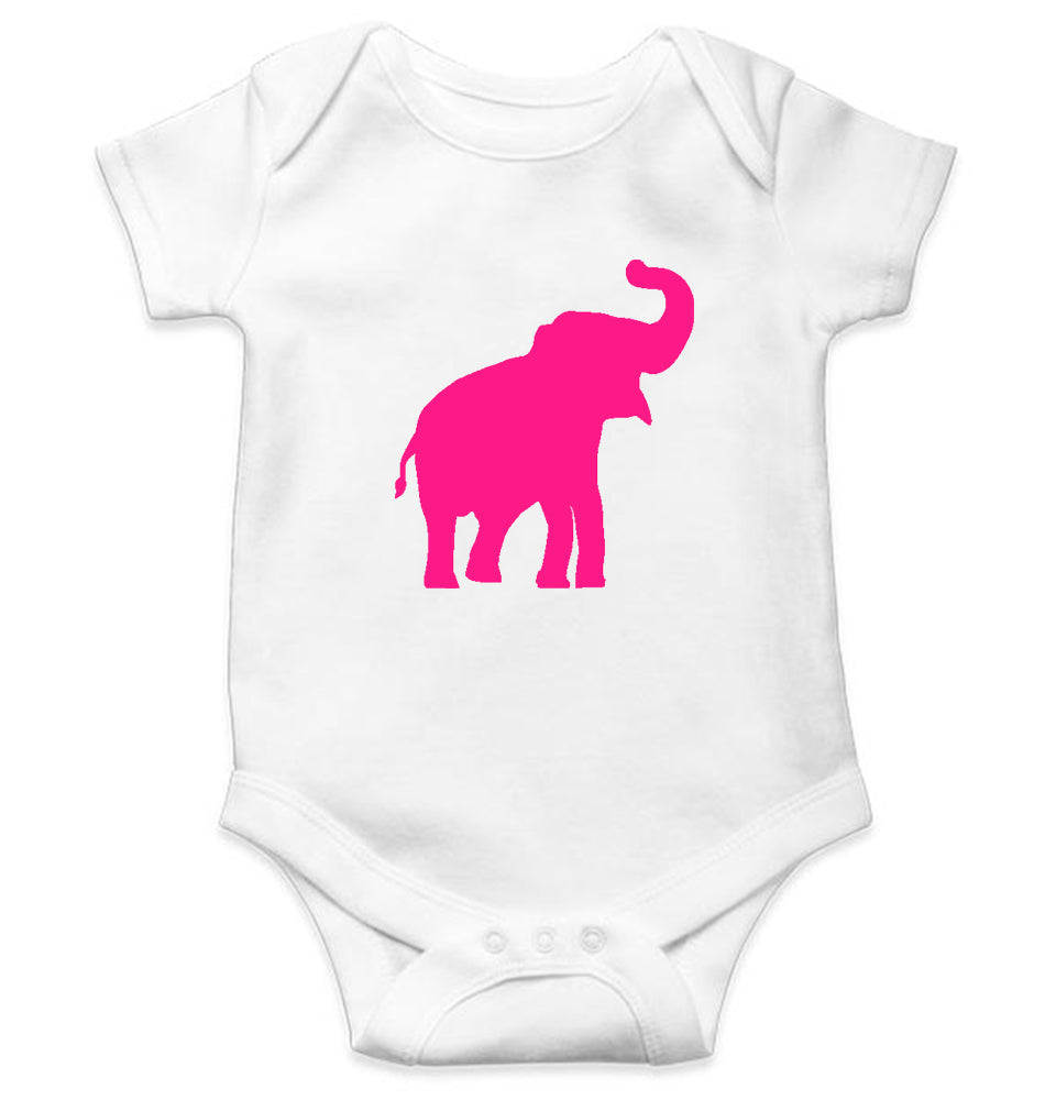 Pink Elephant Kids Romper For Baby Boy/Girl-0-5 Months(18 Inches)-White-Ektarfa.online