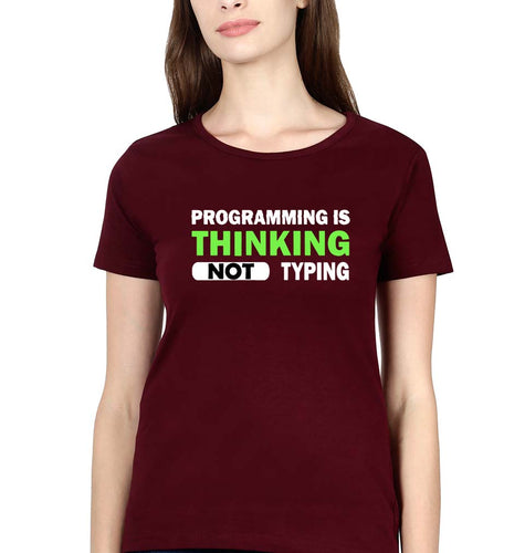 Programmer T-Shirt for Women-Maroon-Ektarfa.online