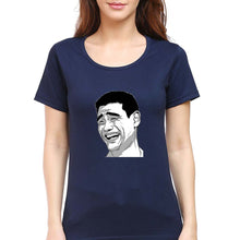 Load image into Gallery viewer, Yao Ming Face(Bitch Please) T-Shirt for Women-Navy Blue-Ektarfa.online
