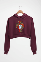 Load image into Gallery viewer, Portugal Football Crop HOODIE FOR WOMEN-Maroon-Ektarfa.online
