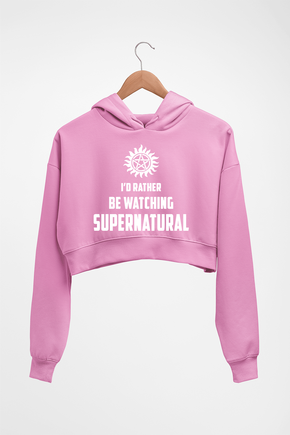 Supernatural Crop HOODIE FOR WOMEN-Light Baby Pink-Ektarfa.online