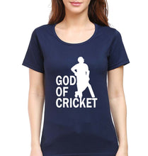 Load image into Gallery viewer, Sachin Tendulkar God T-Shirt for Women-Navy Blue-Ektarfa.online
