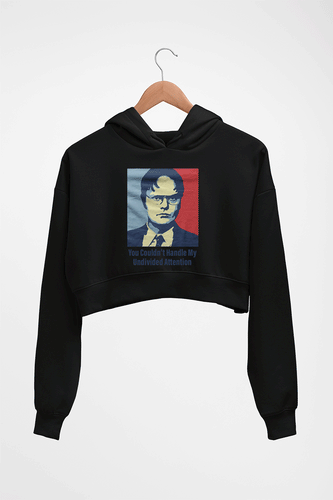 Dwight Schrute Crop HOODIE FOR WOMEN-Black-Ektarfa.online