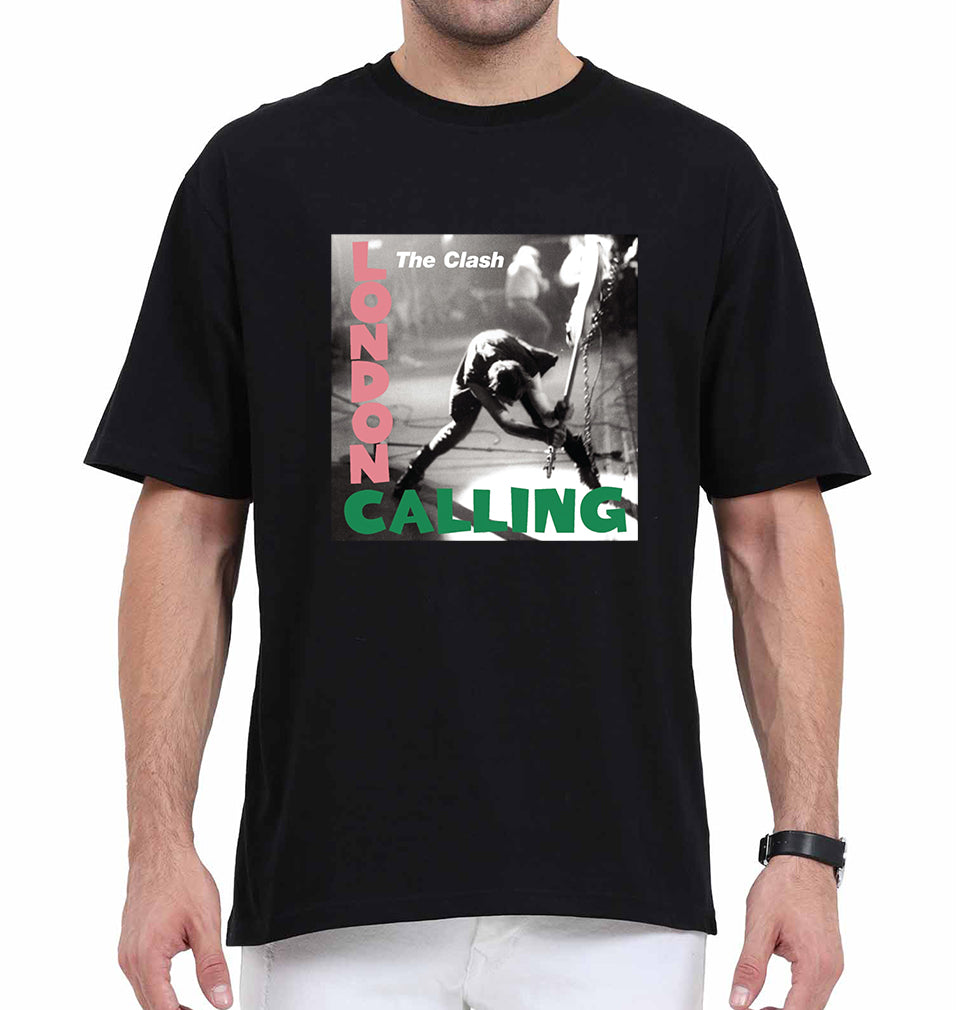 London Calling Oversized T-Shirt for Men-Black-Ektarfa.online