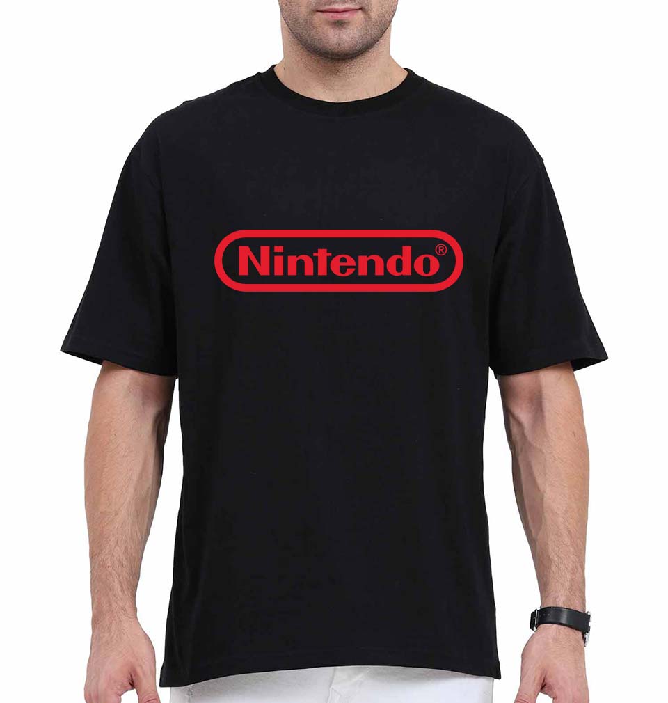 Nintendo Oversized T-Shirt for Men-Black-Ektarfa.online