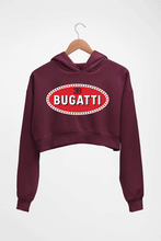 Load image into Gallery viewer, Bugatti Crop HOODIE FOR WOMEN-Maroon-Ektarfa.online
