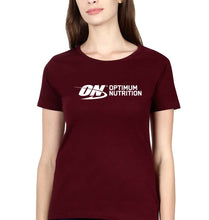 Load image into Gallery viewer, optimum nutrition (ON) T-Shirt for Women-Maroon-Ektarfa.online
