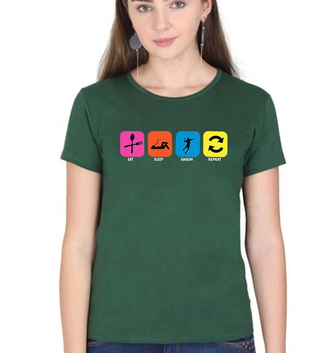 Badminton T-Shirt for Women-Dark Green-Ektarfa.online
