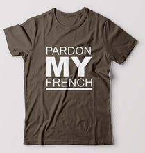 Load image into Gallery viewer, Pardon My French T-Shirt for Men-Olive Green-Ektarfa.online
