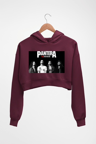 Pantera Crop HOODIE FOR WOMEN-Maroon-Ektarfa.online