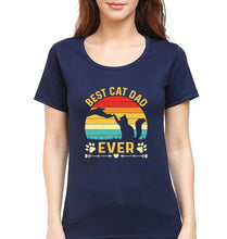 Load image into Gallery viewer, Cat Dad T-Shirt for Women-Navy Blue-Ektarfa.online
