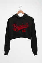 Load image into Gallery viewer, Baseball Crop HOODIE FOR WOMEN-Black-Ektarfa.online
