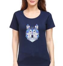 Load image into Gallery viewer, Wolf T-Shirt for Women-Navy Blue-Ektarfa.online
