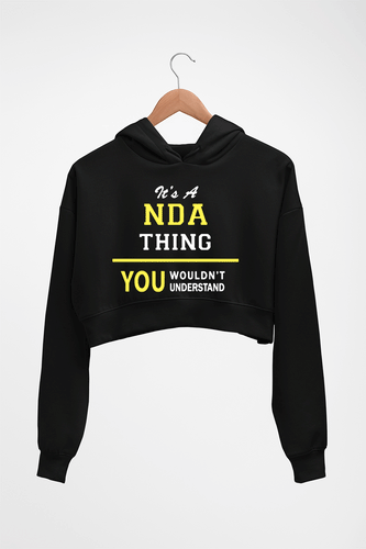 NDA Army Crop HOODIE FOR WOMEN-Black-Ektarfa.online