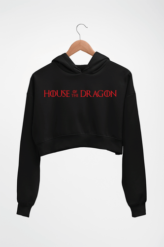 House of the Dragon Crop HOODIE FOR WOMEN-Black-Ektarfa.online