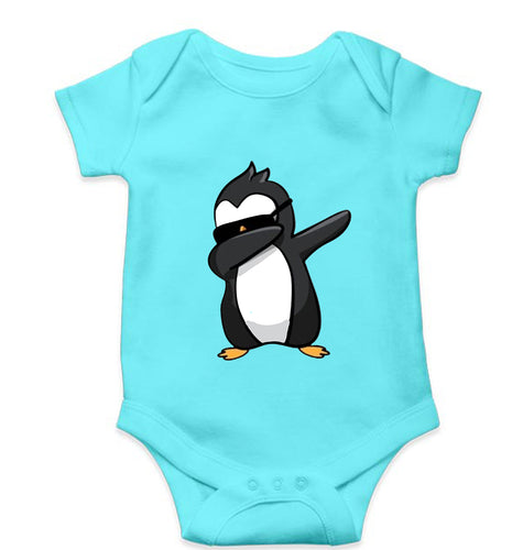 Dab Penguin Kids Romper For Baby Boy/Girl-0-5 Months(18 Inches)-Skyblue-Ektarfa.online