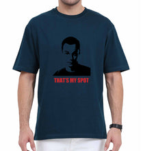 Load image into Gallery viewer, Sheldon Cooper That&#39;s My Spot Oversized T-Shirt for Men-Petrol Blue-Ektarfa.online
